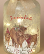 PREORDER ONLY 9.8"H B/O Lighted Frosted Glass Highland Cow Design Luminary w/ Timer SOLD INDIVIDUALLY