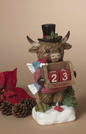 9.25"H Resin Holiday Highland Cow w/ Countdown Calendar SOLD INDIVIDUALLY