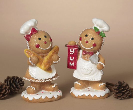 PREORDER ONLY 5.91"H Resin Holiday Gingerbread Man SET OF 2