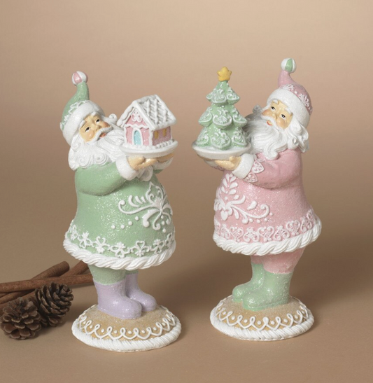 PREORDER ONLY 9.25"H Resin Holiday Gingerbread Santa SOLD INDIVIDUALLY