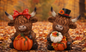 PREORDER ONLY Resin Harvest Highland Cow Decor SET OF 2