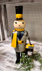 Recycled Metal Snowman with Lantern PREORDER ONLY
