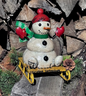 Recycled Snowman Mr. McFlurry Snowman on a Sled PREORDER ONLY