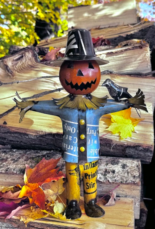 Recycled Metal Scarecrow Sid PREORDER ONLY