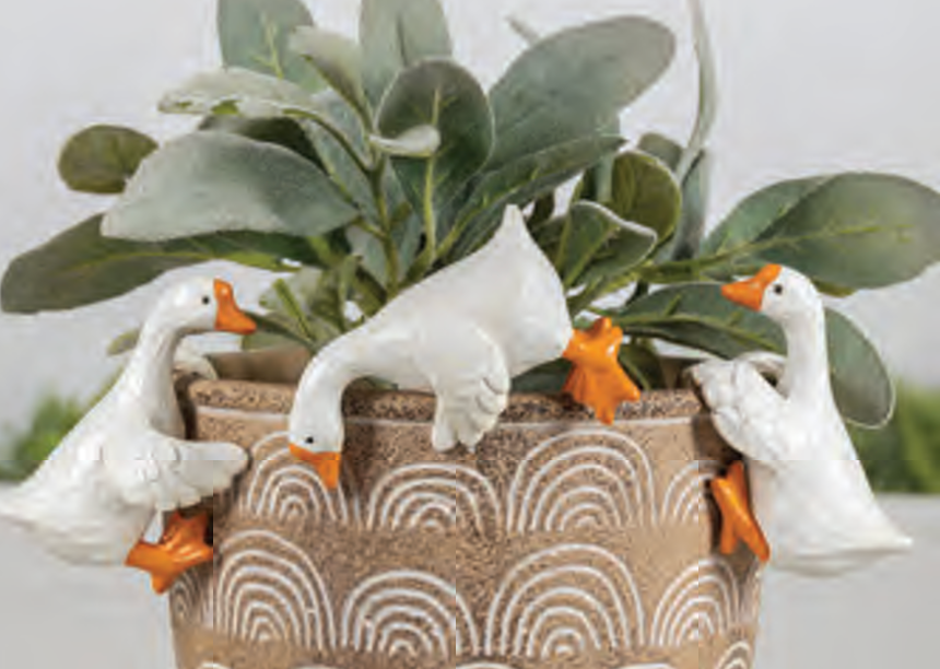 PREORDER ONLY 3.35"H Resin Goose Pot Clinger SET OF 3