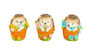 PREORDER ONLY Flower pot hedge hogs SET OF 3