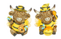 PREORDER ONLY Bumblebee highland cows SET OF 2