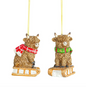 PREORDER ONLY Highland Cow on a sled SET OF 2
