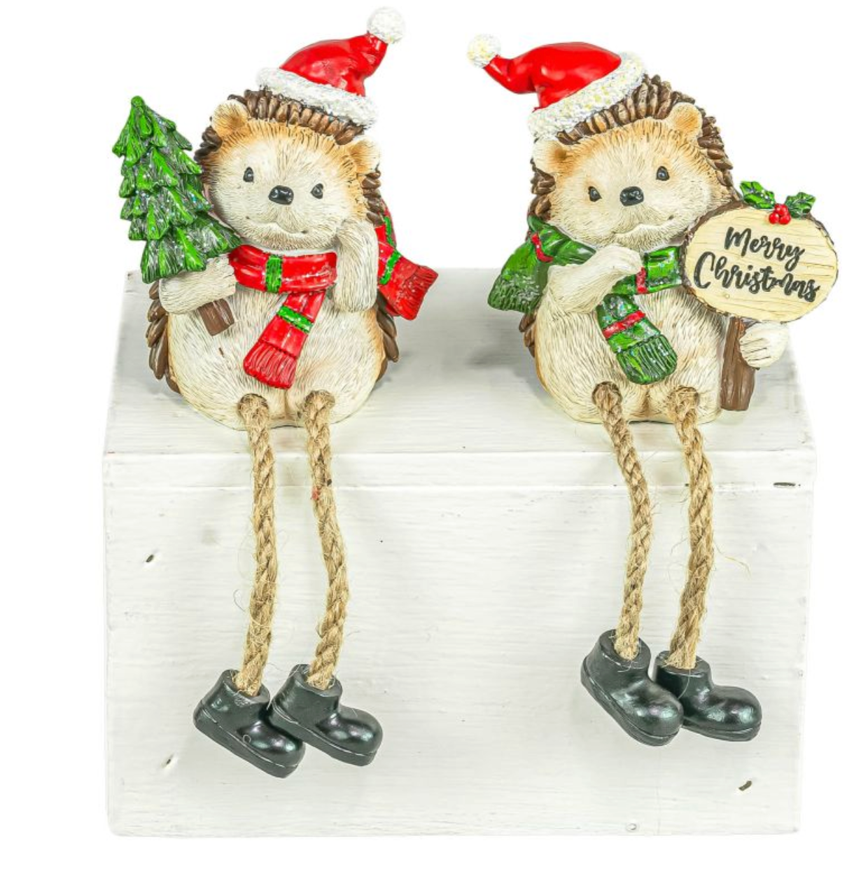 PREORDER ONLY Christmas Hedgehog Dangle Leg SET OF 2