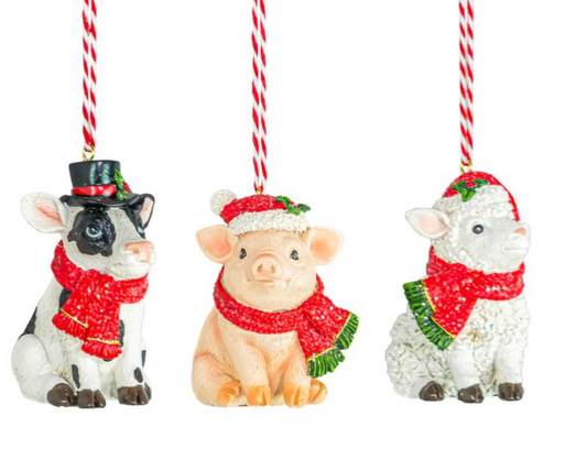 PRERODER ONLY SET OF 3 HOLLY JOLLY CRITTER ORNAMENTS