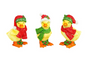 PREORDER ONLY SET OF 3 HOLLY JOLLY KNIT DUCKS