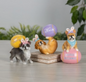 PREORDER ONLY 4.72" H Resin Easter Dog With Egg set of 3