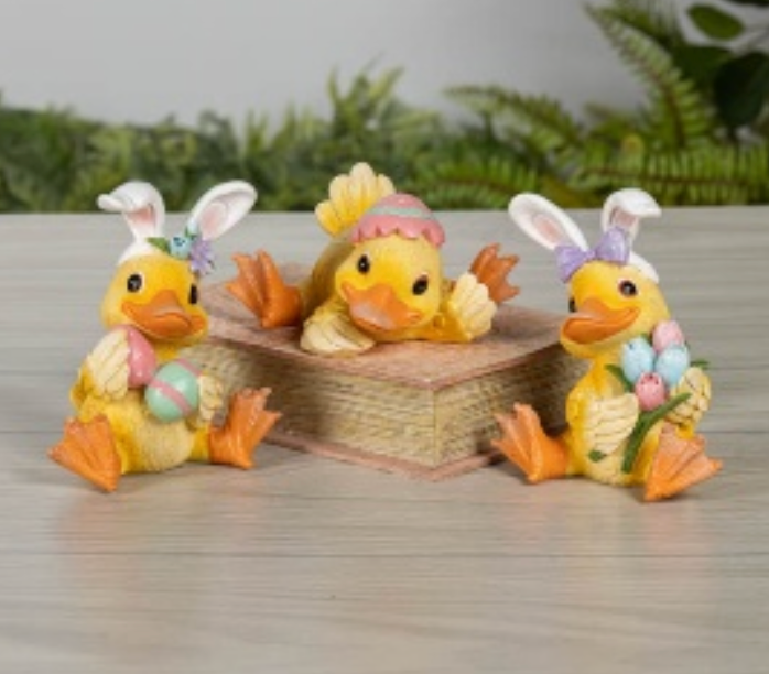 PREORDER ONLY 4.53"H Resin Easter Duck