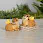 2.95"H Resin Easter Capybara w/ Chick SET OF 2
