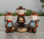 PREORDER ONLY 6.1"H Resin Cowboy Style Standing Sheep SET OF 3