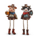 PREORDER ONLY 3.35"H Resin Cowboy Pig & Cow Shelf Sitter SET OF 2