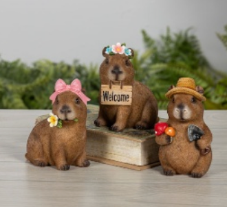 PREORDER ONLY 4.72"H Resin Capybara SET OF 3