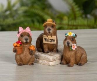 PREORDER ONLY 2.76"H Resin Capybara SET OF 3