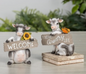 PREORDER ONLY 5.3"H Resin Milk Cow Holding Sign SET OF 2