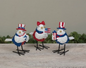 PREORDER ONLY 4.72"H Resin & Metal Americana Bird SET OF 3