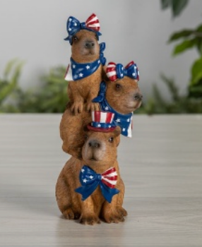 PREORDER ONLY 8.27"H Resin Americana Stacking Capybaras