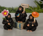 PREORDER ONLY 5.31"H Resin Sitting Chimpanzee SET OF 3