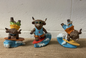 set of 3 summer surfing cows
