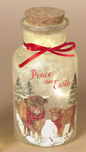 PREORDER ONLY 5.3"H B/O Lighted Frosted Glass Highland Cow Design Bottle SOLD INDIVIDUALLY