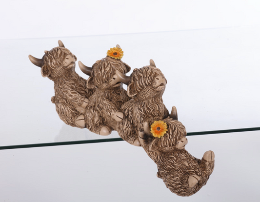 IN STOCK Resin Highland Cow Shelf sitter