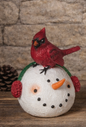 3.94" H Resin Cardinal on Snowman head PREORDER ONLY