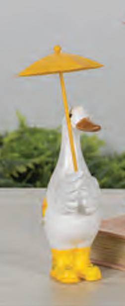 PREORDER ONLY 9.84"H Resin Goose with Metal Umbrella SOLD INDIVIDUALLY