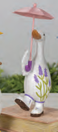 PREORDER ONLY 9.84"H Resin Goose with Metal Umbrella SOLD INDIVIDUALLY