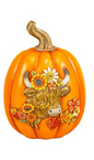 PREORDER ONLY Fall Foliage Highland Cow Pumpkin SOLD INDIVIDUALLY