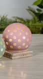 4.7"D B/O Lighted Glass Spring Design Sphere Luminary w/ Timer SOLD INDIVIDUALLY